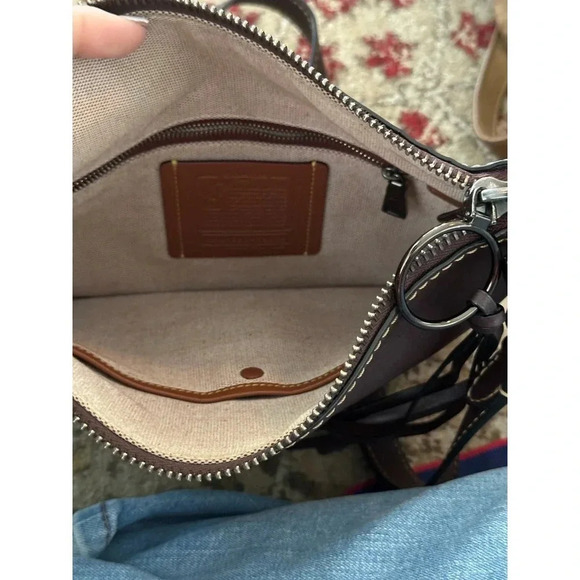 Giani Bernini Women's Brown Cognac Genuine Leather Shoulder Bag - Picture 7 of 10